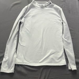 white, stretchy turtle neck